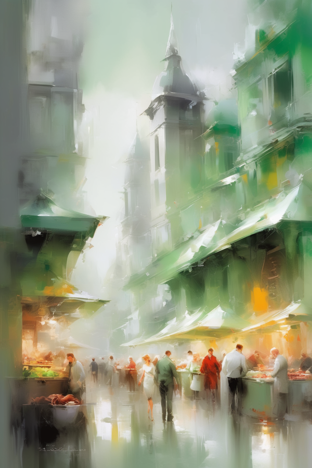 00971-3384918921-_lora_Willem Haenraets Style_1_Willem Haenraets Style - Fantasy city meat markets. Greenish grey accents. Abstract Oil painting.png